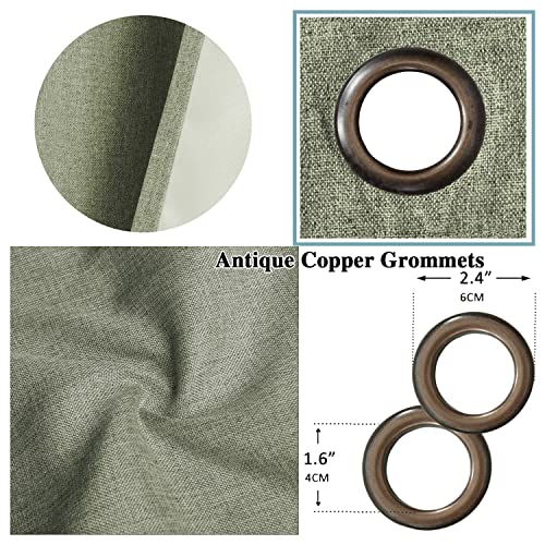 Linen Blackout Thermal Insulated  Primitive Textured Grommet Curtain