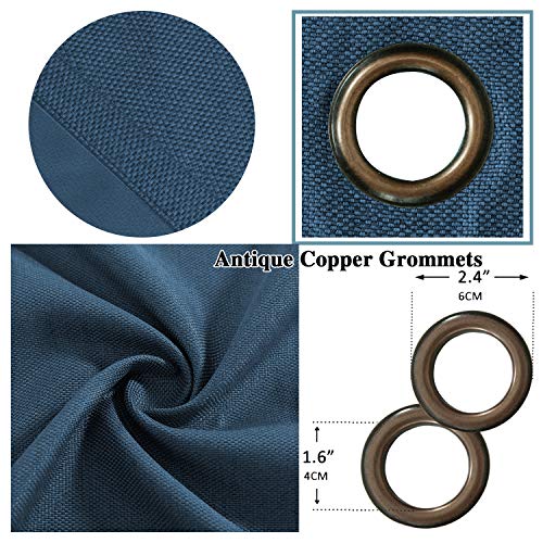 Linen Blackout Thermal Insulated  Primitive Textured Grommet Curtain