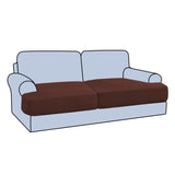 H.VERSAILTEX Stretch 2 Piece T Cushion Sofa Slipcovers Individually Sofa Cushion Covers for 2 Cushion Couch Sofa Seat Cushion Covers with Elastic Bands Featuring Thicker Jacquard Fabric, Dusty Blue