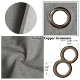 Linen Blackout Thermal Insulated  Primitive Textured Grommet Curtain