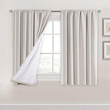 Full Light Blocking Thermal Insulated Curtain Draperies with Soft White Coating
