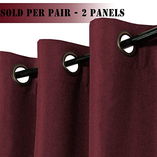 Linen Blackout Thermal Insulated  Primitive Textured Grommet Curtain
