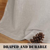 Linen Curtains Natural Linen Blended Tab Top Light Filtering Sheer Curtains