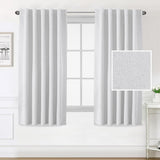H.VERSAILTEX 100% Blackout Linen Look Curtains for Bedroom Double Face Linen Back Tab Loop Pocket Textured Burlap 2 Panels