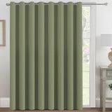 Blackout Thermal Insulated Extra Long Grommet Top Solid Color Curtains, One Panel