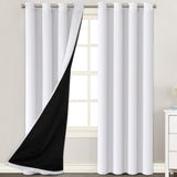 H.VERSAILTEX 100% Blackout Lined Curtains, 2 Thick Layers Completely Blackout Window Treatment Thermal Insulated Drapes for Kitchen/Bedroom (1 Pair, 52" Width x 63" Length Each Panel, Navy)