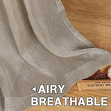 Natural Linen Blended Privacy Sheer Nickel Grommets Curtains