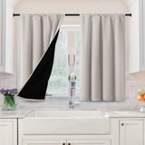 H.VERSAILTEX 100% Blackout Short Curtains for Bedroom Kitchen Privacy Energy Saving Curtain Tiers Set of 2