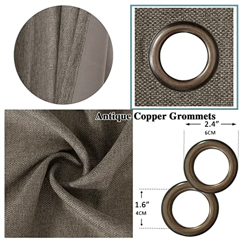 Linen Blackout Thermal Insulated  Primitive Textured Grommet Curtain
