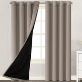 H.VERSAILTEX 100% Blackout Lined Curtains, 2 Thick Layers Completely Blackout Window Treatment Thermal Insulated Drapes for Kitchen/Bedroom (1 Pair, 52" Width x 63" Length Each Panel, Navy)