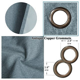 Linen Blackout Thermal Insulated  Primitive Textured Grommet Curtain
