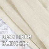 Natural Linen Blended Privacy Sheer Nickel Grommets Curtains
