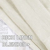 Natural Linen Blended Privacy Sheer Nickel Grommets Curtains