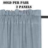 Natural Linen Blended Curtains Light Filtering Rod Pocket Sheer Curtains