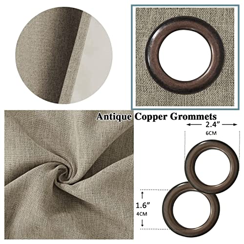Linen Blackout Thermal Insulated  Primitive Textured Grommet Curtain