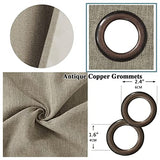 Linen Blackout Thermal Insulated  Primitive Textured Grommet Curtain