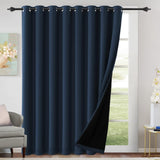 100% Blackout Black Liners Grommet Solid Color Curtains