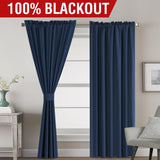 Full Light Blocking Thermal Insulated Curtain Draperies with Soft White Coating