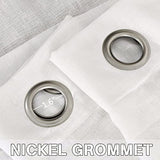 Natural Linen Blended Privacy Sheer Nickel Grommets Curtains