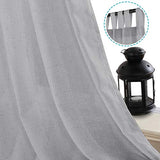 Linen Curtains Natural Linen Blended Tab Top Light Filtering Sheer Curtains