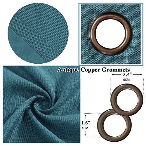 Linen Blackout Thermal Insulated  Primitive Textured Grommet Curtain