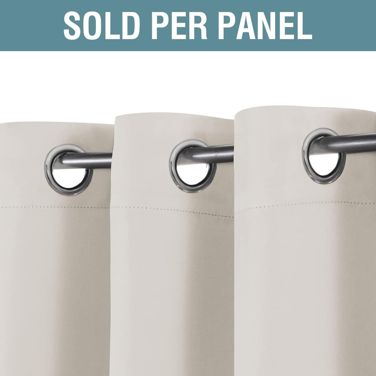 Light Blocking Thermal Insulated Curtain Grommet Top One Panel