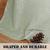 Linen Curtains Natural Linen Blended Tab Top Light Filtering Sheer Curtains