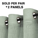 Natural Linen Blended Privacy Sheer Nickel Grommets Curtains