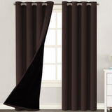 H.VERSAILTEX 100% Blackout Lined Curtains, 2 Thick Layers Completely Blackout Window Treatment Thermal Insulated Drapes for Kitchen/Bedroom (1 Pair, 52" Width x 63" Length Each Panel, Navy)