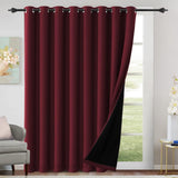 100% Blackout Black Liners Grommet Solid Color Curtains