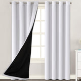 H.VERSAILTEX 100% Blackout Lined Curtains, 2 Thick Layers Completely Blackout Window Treatment Thermal Insulated Drapes for Kitchen/Bedroom (1 Pair, 52" Width x 63" Length Each Panel, Navy)