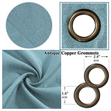 Linen Blackout Thermal Insulated  Primitive Textured Grommet Curtain