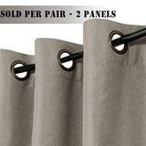 Linen Blackout Curtains Thermal Insulated Primitive Textured Grommet Curtains