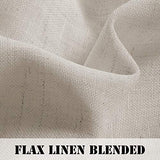 Linen Curtains Natural Linen Blended Tab Top Light Filtering Sheer Curtains