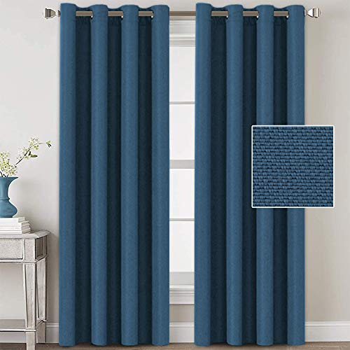 Linen Blackout Thermal Insulated  Primitive Textured Grommet Curtain