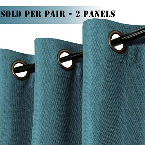 Linen Blackout Thermal Insulated  Primitive Textured Grommet Curtain