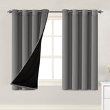 H.VERSAILTEX 100% Blackout Lined Curtains, 2 Thick Layers Completely Blackout Window Treatment Thermal Insulated Drapes for Kitchen/Bedroom (1 Pair, 52" Width x 63" Length Each Panel, Navy)
