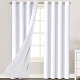 H.VERSAILTEX 100% Blackout Lined Curtains, 2 Thick Layers Completely Blackout Window Treatment Thermal Insulated Drapes for Kitchen/Bedroom (1 Pair, 52" Width x 63" Length Each Panel, Navy)