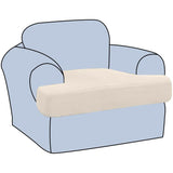 H.VERSAILTEX Stretch 2 Piece T Cushion Sofa Slipcovers Individually Sofa Cushion Covers for 2 Cushion Couch Sofa Seat Cushion Covers with Elastic Bands Featuring Thicker Jacquard Fabric, Dusty Blue
