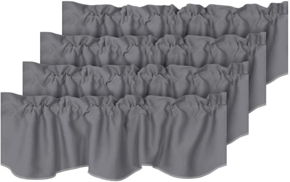 Blackout Rod Pocket Window Valance Solid Curtains