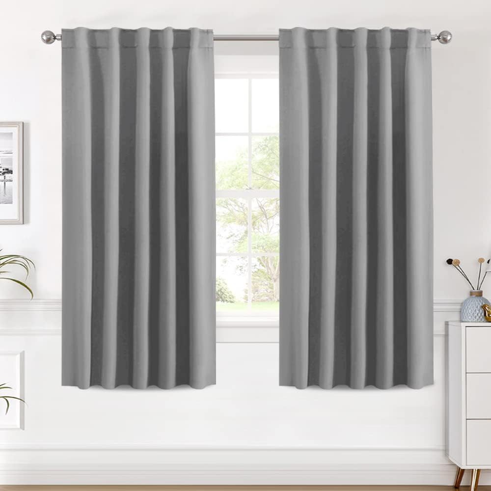 Blackout Thermal Insulated Back Tab/Rod Pocket Solid Color Curtains
