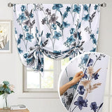 H.VERSAILTEX Tie Up Curtain Double Sided Cattleya Floral Printed Rod Pocket Balloon Roman Window Valance