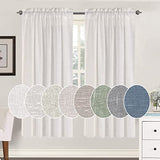 Natural Linen Blended Curtains Light Filtering Rod Pocket Sheer Curtains