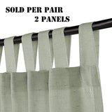 Linen Curtains Natural Linen Blended Tab Top Light Filtering Sheer Curtains