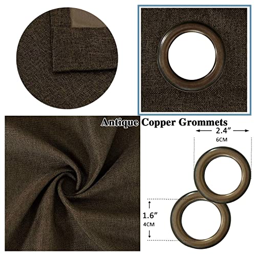 Linen Blackout Thermal Insulated  Primitive Textured Grommet Curtain
