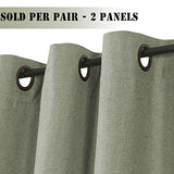 Linen Blackout Thermal Insulated  Primitive Textured Grommet Curtain