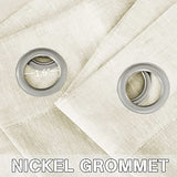 Natural Linen Blended Privacy Sheer Nickel Grommets Curtains