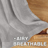 Natural Linen Blended Privacy Sheer Nickel Grommets Curtains