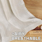 Natural Linen Blended Privacy Sheer Nickel Grommets Curtains