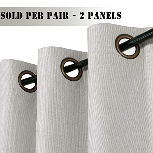 Linen Blackout Curtains Thermal Insulated Primitive Textured Grommet Curtains